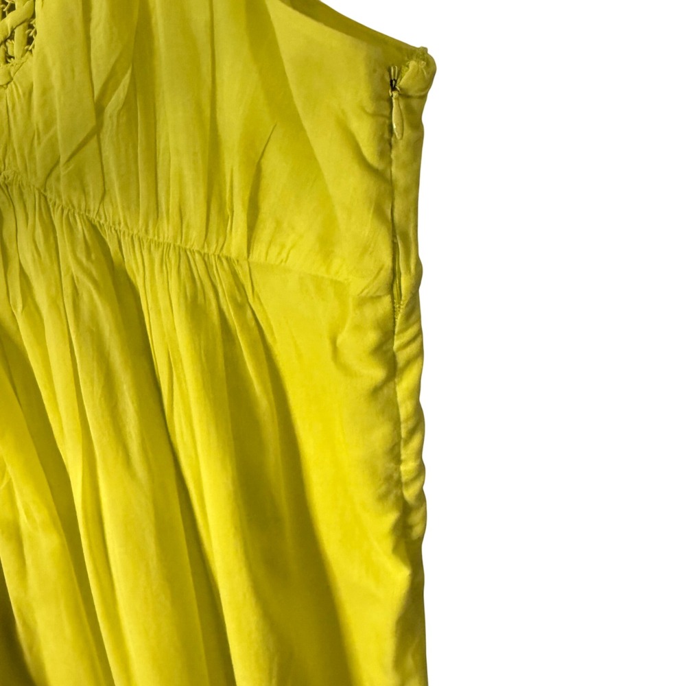 Susana Monaco Yellow Halter Crochet Maxi Dress‎ Size 6 Cotton - Picture 6 of 7